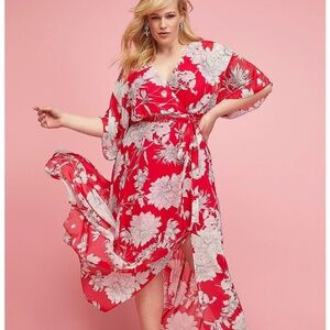 Lane Bryant Red Floral Dress